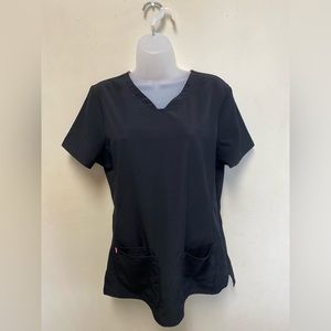 HeartSoul Black Scrub Top